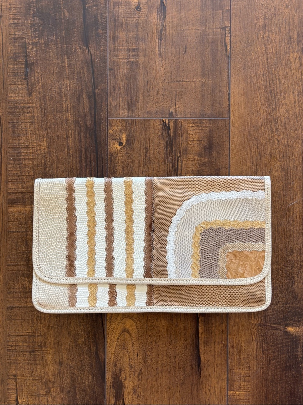 Carlos Falchi Patchwork Lizard Clutch